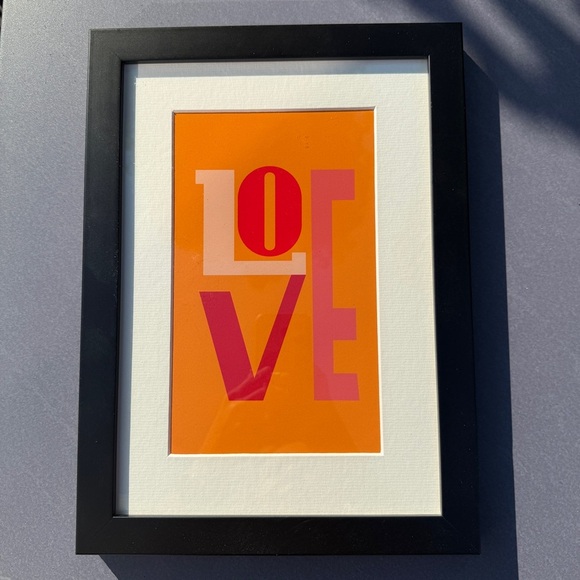 Framed Graphic Art Print ‘Love’ in Black Frame 13x9in - Picture 1 of 13